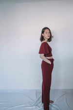 Load image into Gallery viewer, 2-piece loungewear set in color wine
