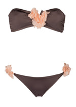 Load image into Gallery viewer, two-piece swimsuit with chiffon flowers in color maple
