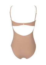 Load image into Gallery viewer, one-piece swimsuit with chiffon flowers in color tan
