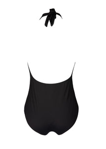 one-piece v-neck swimsuit in black