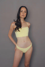 Load image into Gallery viewer, 2 piece midrib top and bikini set in color sunlight
