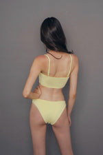 Load image into Gallery viewer, 2 piece midrib top and bikini set in color sunlight
