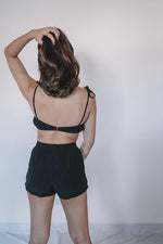 Load image into Gallery viewer, two piece loungewear set in black
