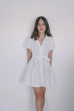 Load image into Gallery viewer, linen mini dress in white
