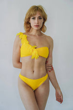 Load image into Gallery viewer, two-piece bikini with chiffon leaves in color butter
